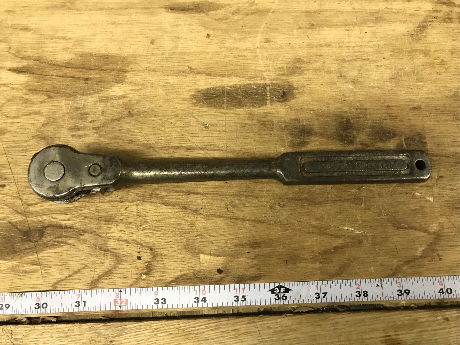 Neat Vintage Indestro Super Forged USA Ratchet #3250 1/2” Drive Reversible