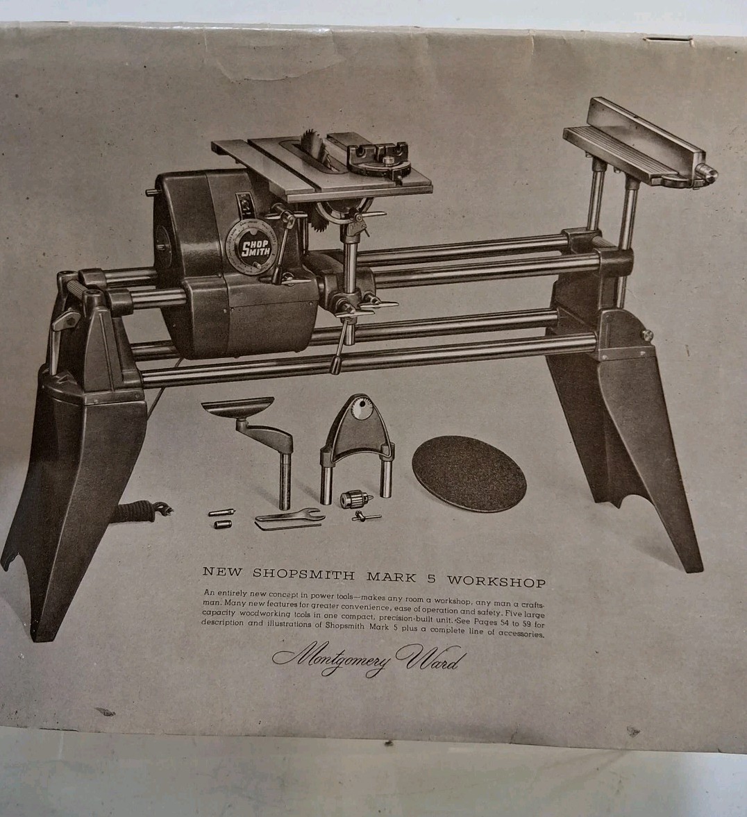 1954-55 Montgomery Ward Powr-Kraft Power Tool Catalogs & 1956-57 MONTGOMERY WARD