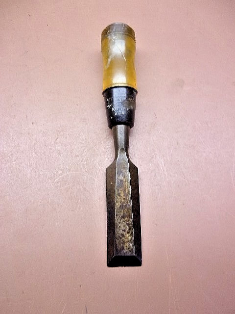 STANLEY No. 60 Bevel Edge Wood Chisel 1″ Edge Resin Handle Early Carpentry Tool