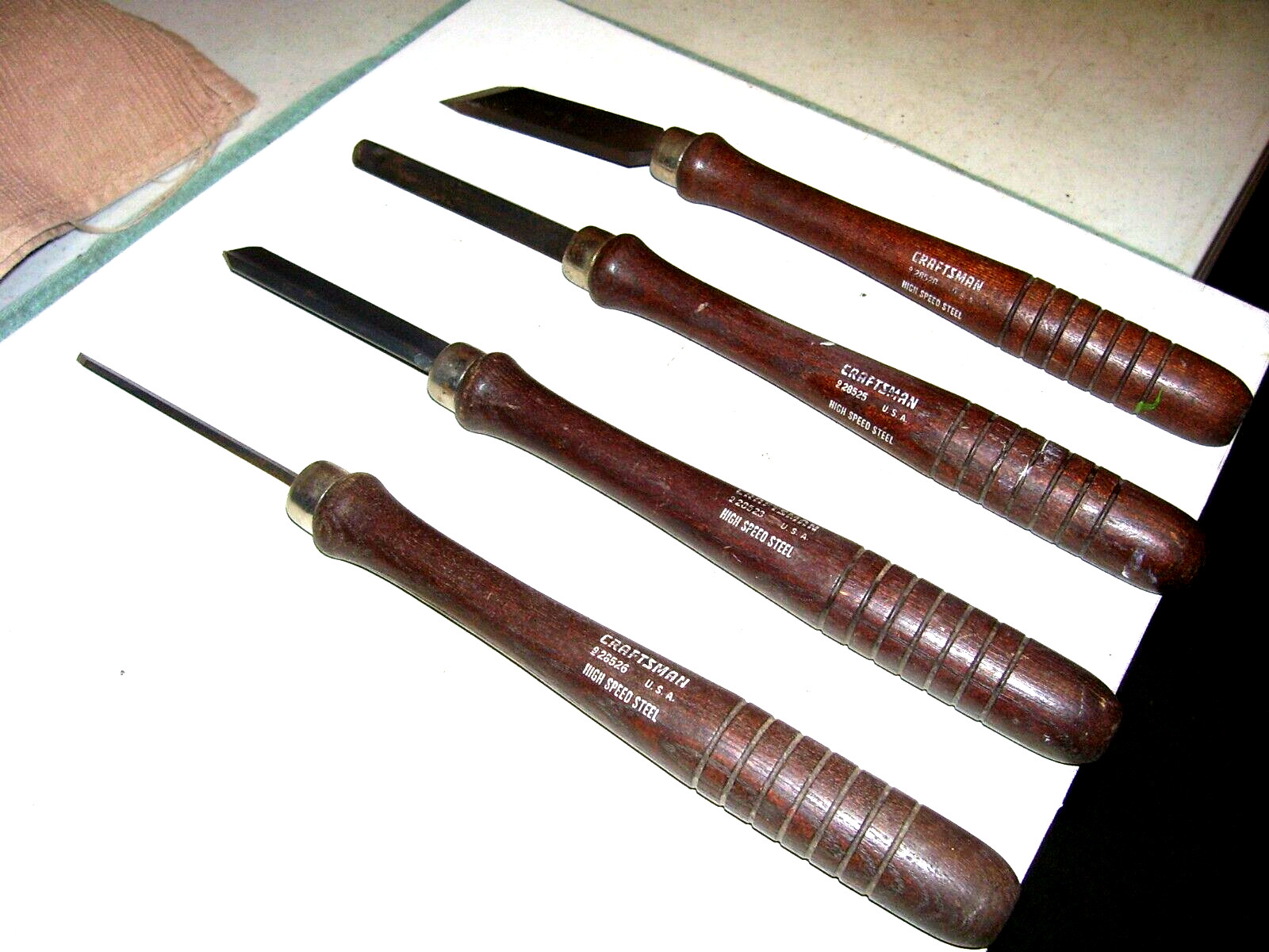 4 pc. Vintage Craftsman USA High Speed Steel Lathe Wood Turning Set 928525