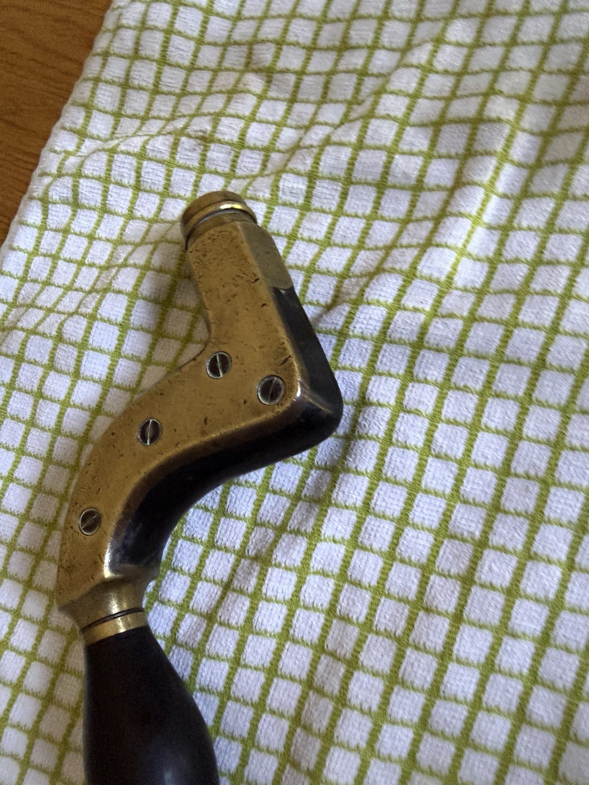 Antique William Marples Ultimatum Bit Brace Brass Ebony Majestys Fell. Sheffield