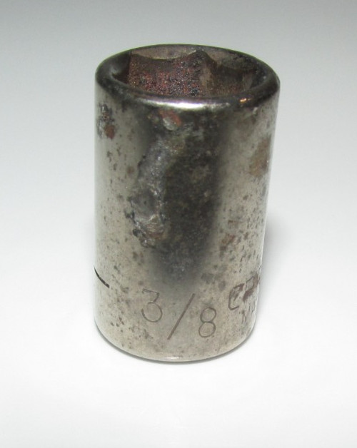 T #118 – Craftsman USA 3/8″, 6 PT., 1/4″ Drive Shallow Chrome Socket G 43497