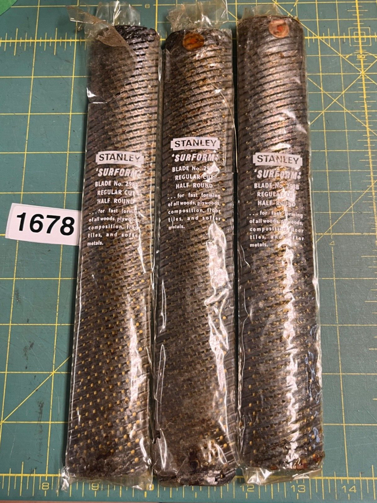 Lot of 3 Stanley Surform Blade. No. 298B 299 Regular Cut Half Round NOS (1678
