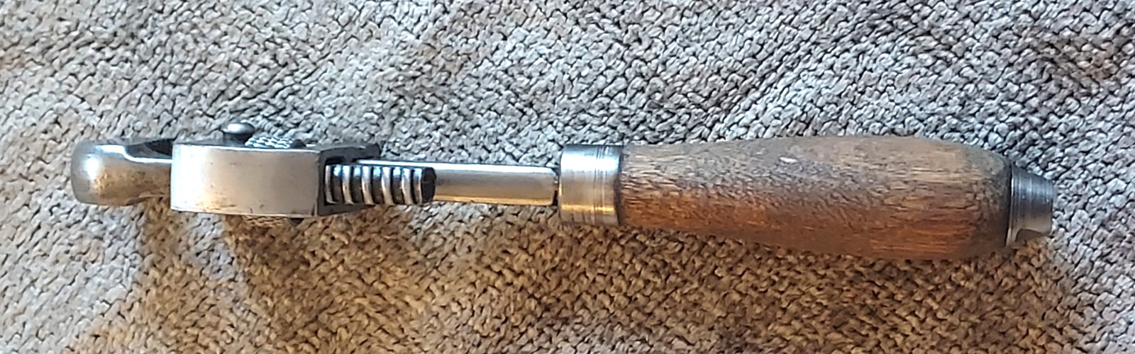 Vintage Stillson 6″ Pipe Wrench Wood Handle Adjustable Antique Boston Mass Tool