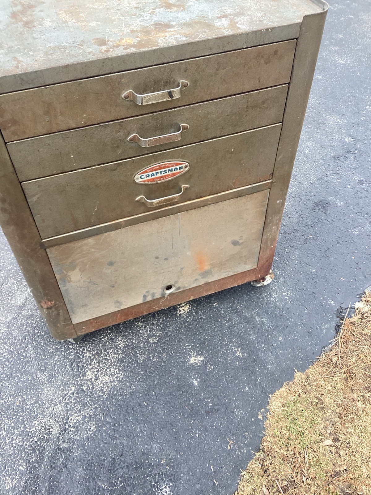 Craftsman Tool Box RARE!! 1940’s 50s Rolling Cart Chest VTG Garage Antique