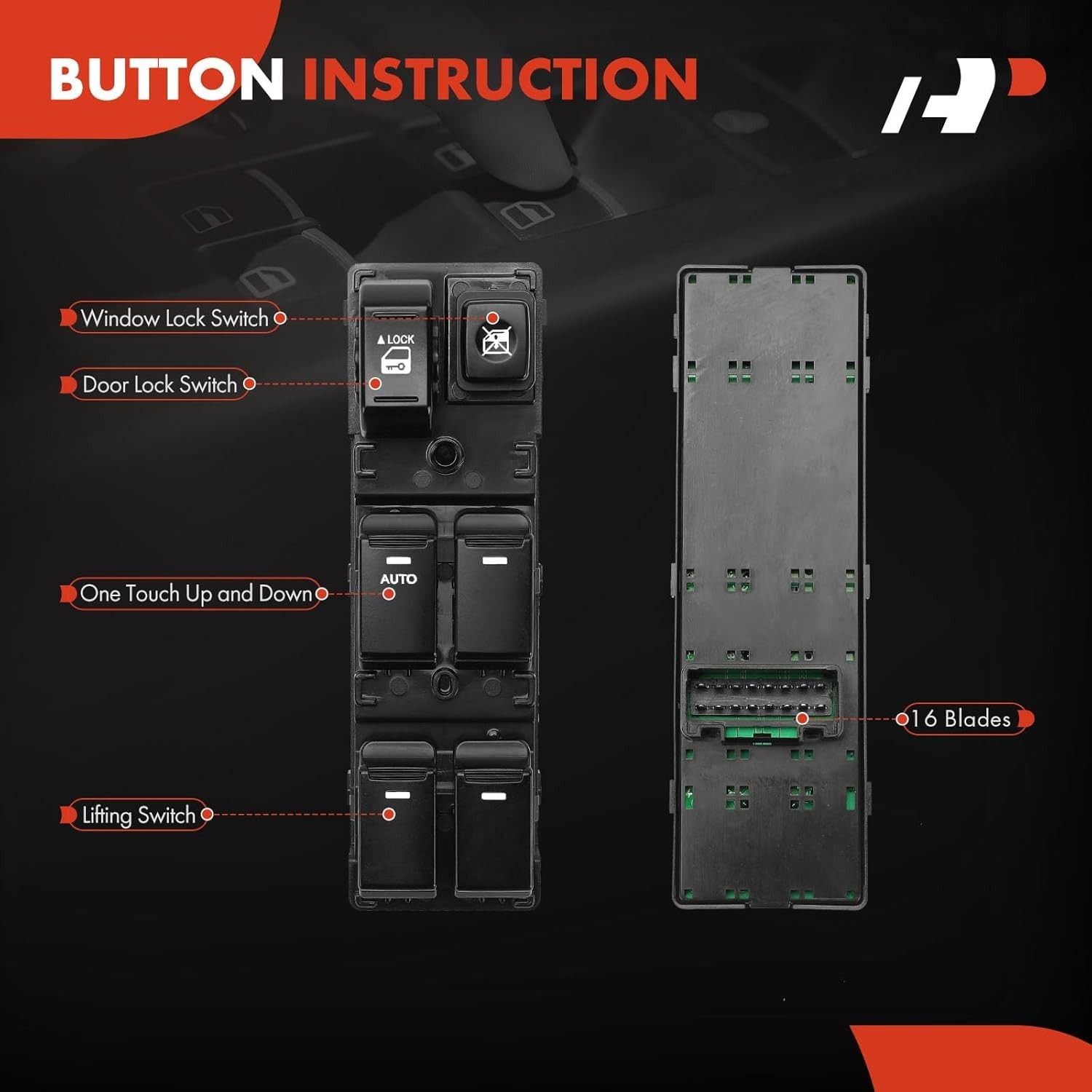 A-Premium Master Power Window Switch Compatible with Kia Sorento 2011 2012 2013
