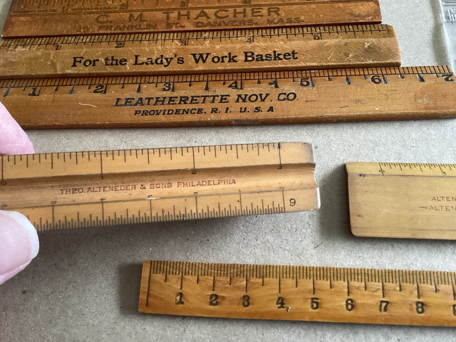Lot 19 Six Inch Plastic Wooden Rulers & 7” 20” & 2 Draftsmen Triangle Ruler