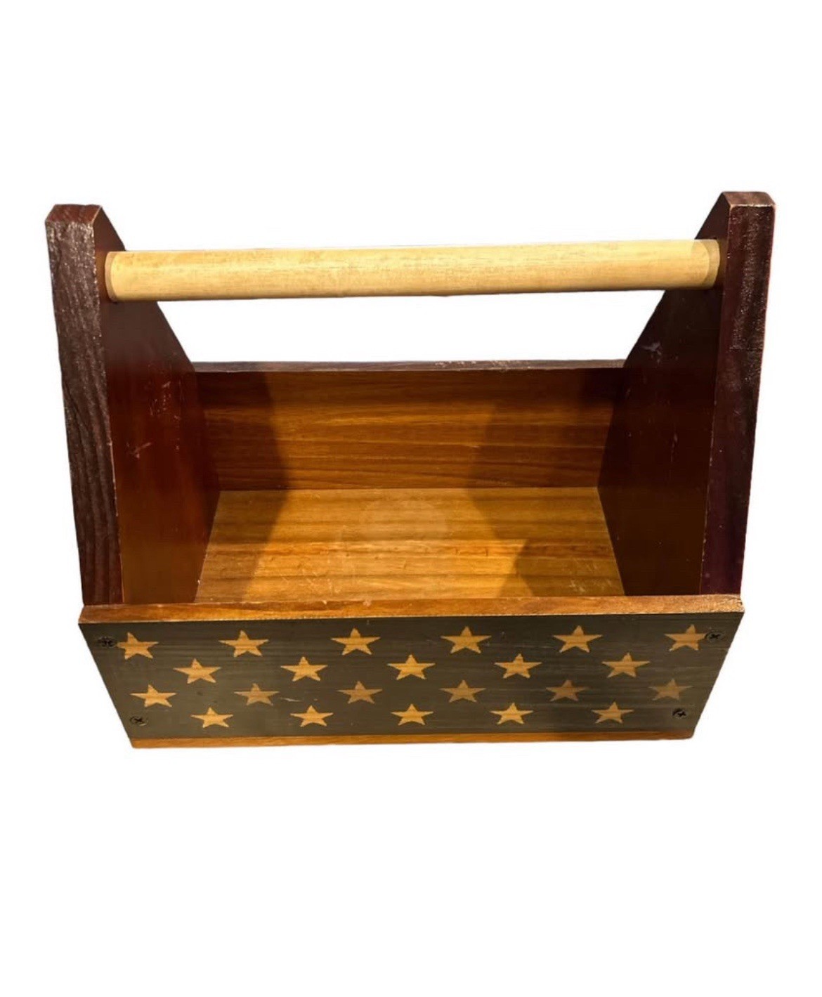 Vintage Editions Wooden Tool Carry Box with Stars Great for Decorating Read Info