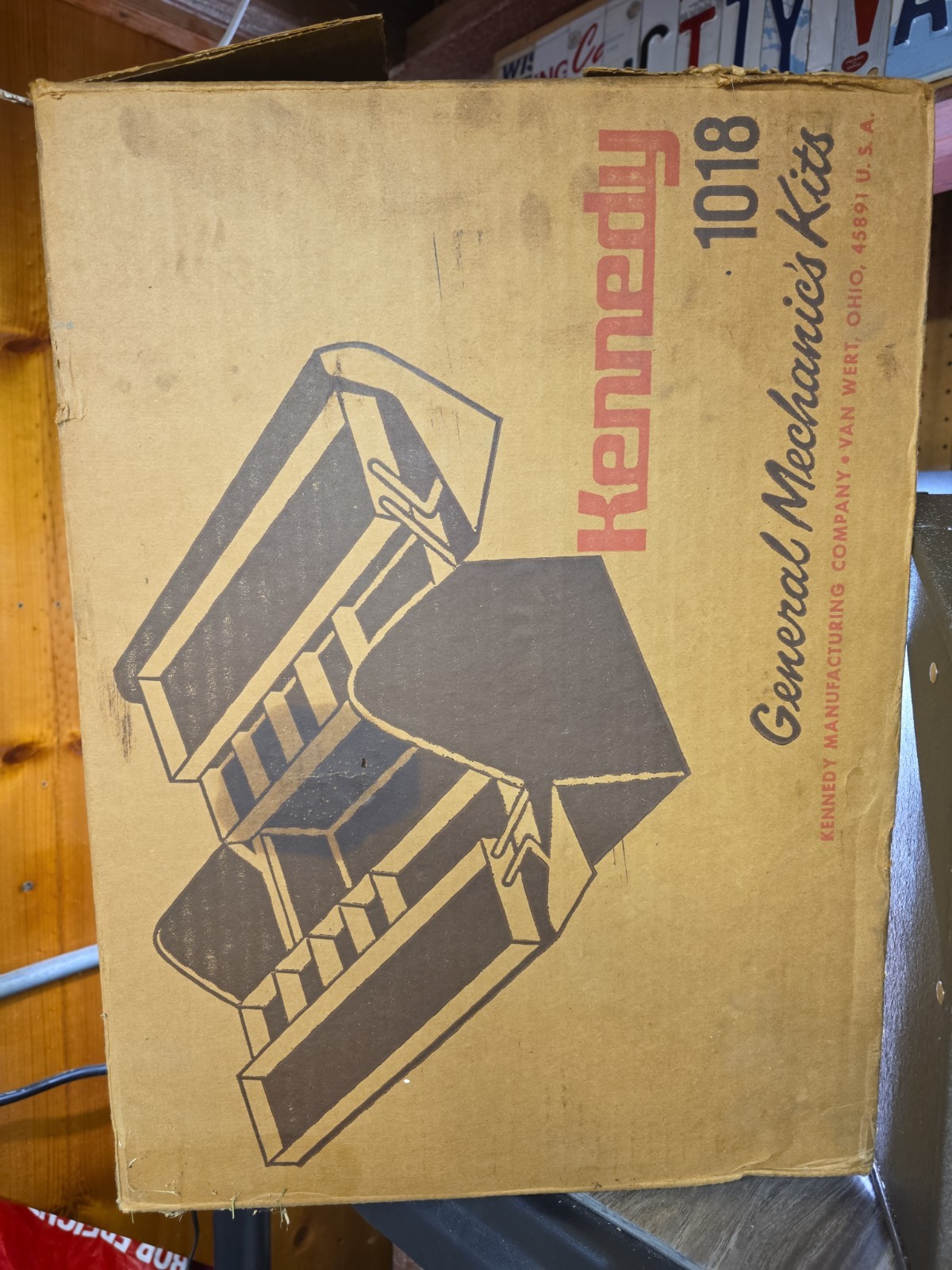 Vintage KENNEDY KITS 1018 Cantilever Metal Tool Box Machinist Made In USA