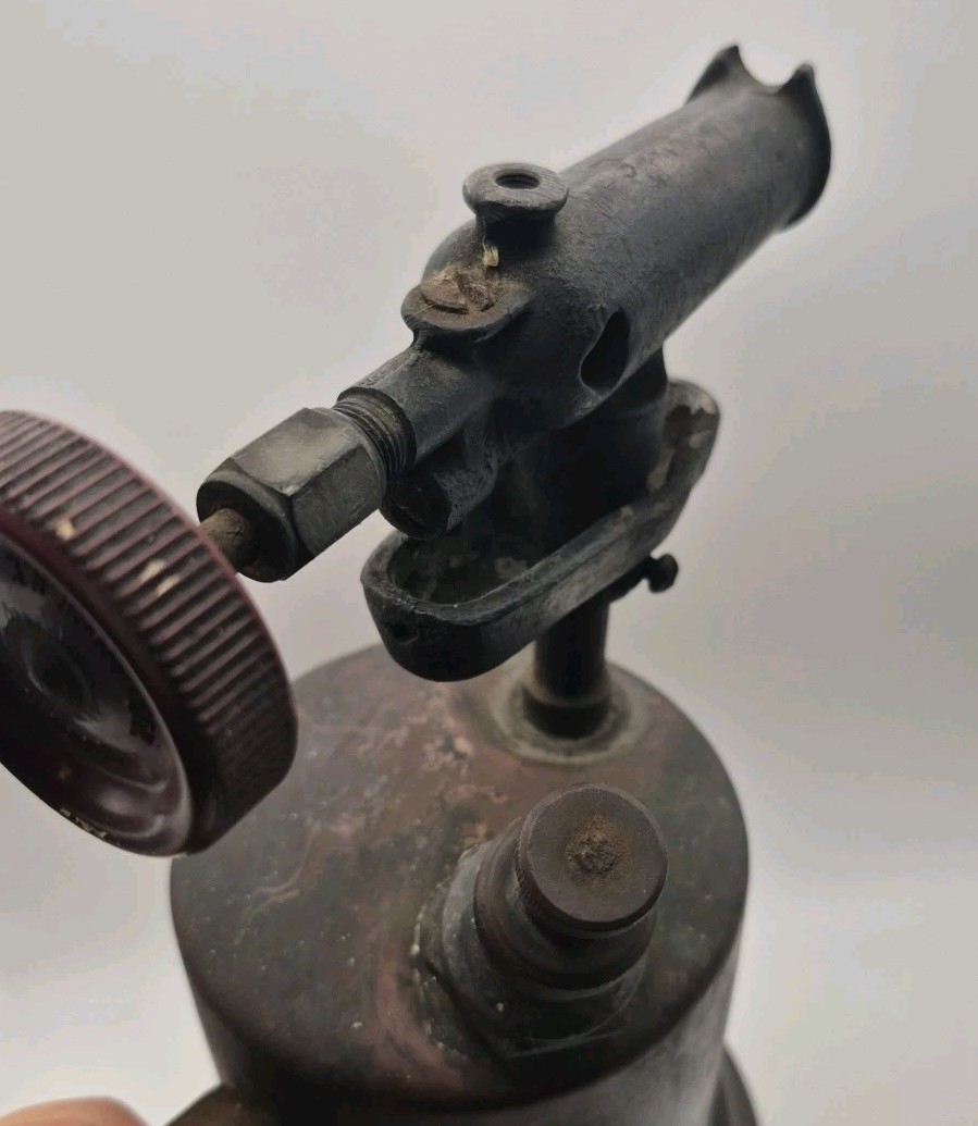 Vintage 1930s Otto Bernz Brass Blow torch Unpolished Patina