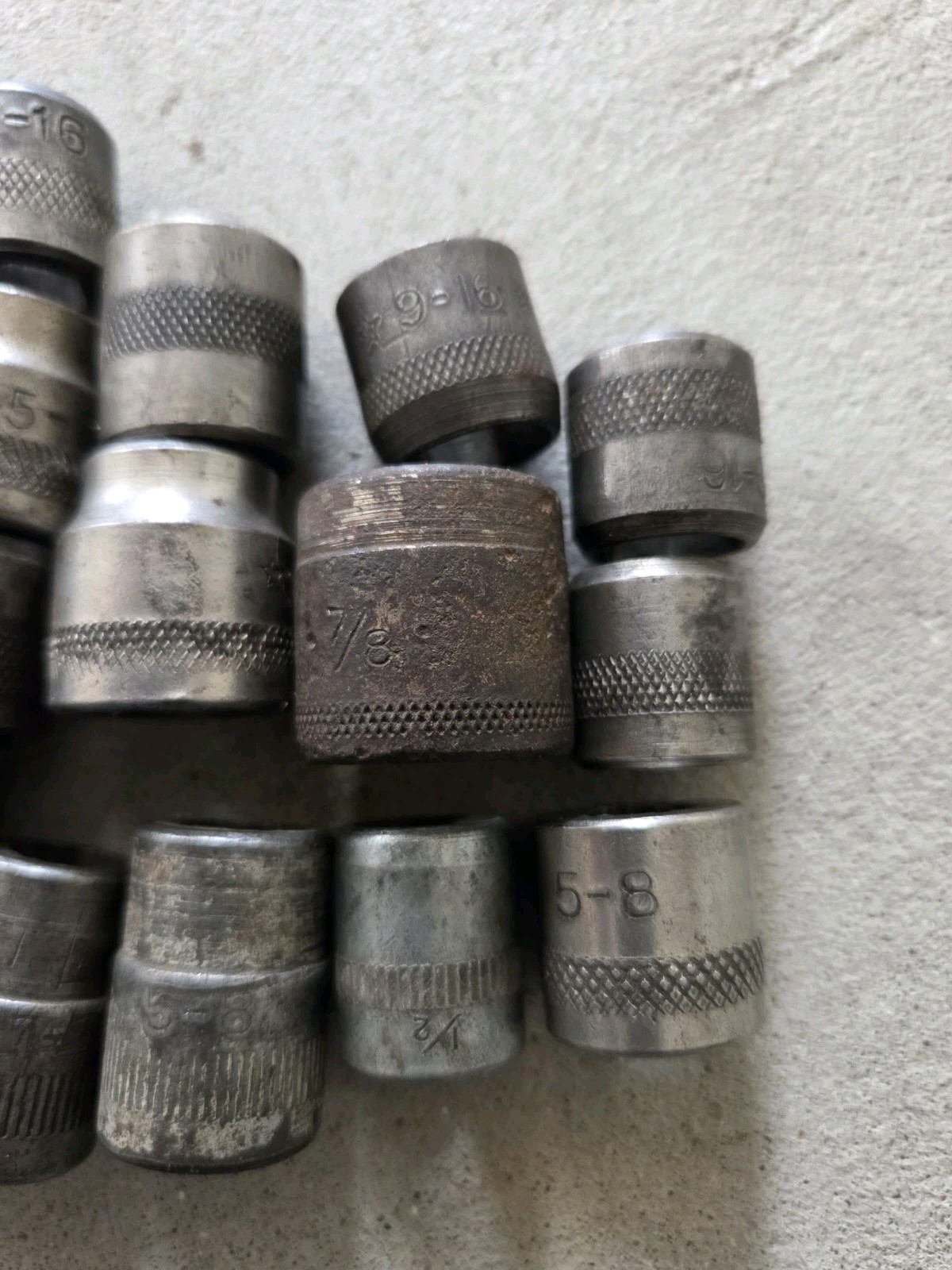 Vintage Lot of Old Antique Hex Hexagon Drive Some W Star Markings Sockets LOT