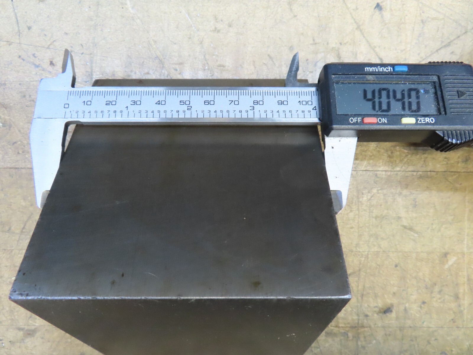 Vintage 4″ X 4″ X 4″ 90 degree right angle plate setup fixture 11/16-3/4″ thick