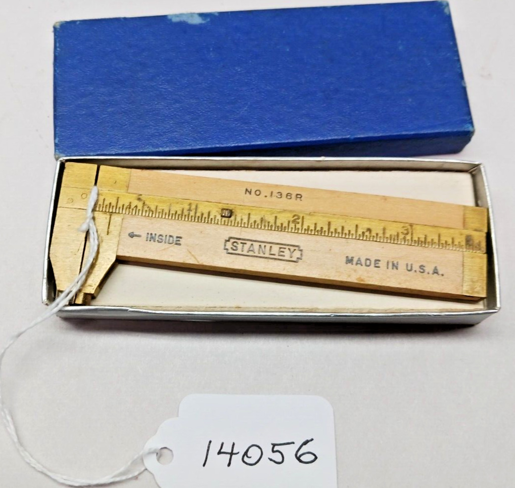 Stanley No. 136R Nice Woodworkers Inside & Outside 4″ Vernier Caliper, USA