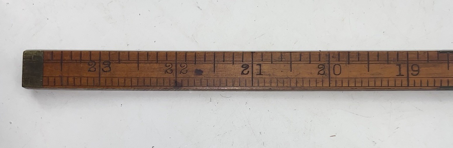 Upson Nut Co Folding Ruler 24″ #63 Boxwood & Brass Carpentry Pocket Tool Vintage