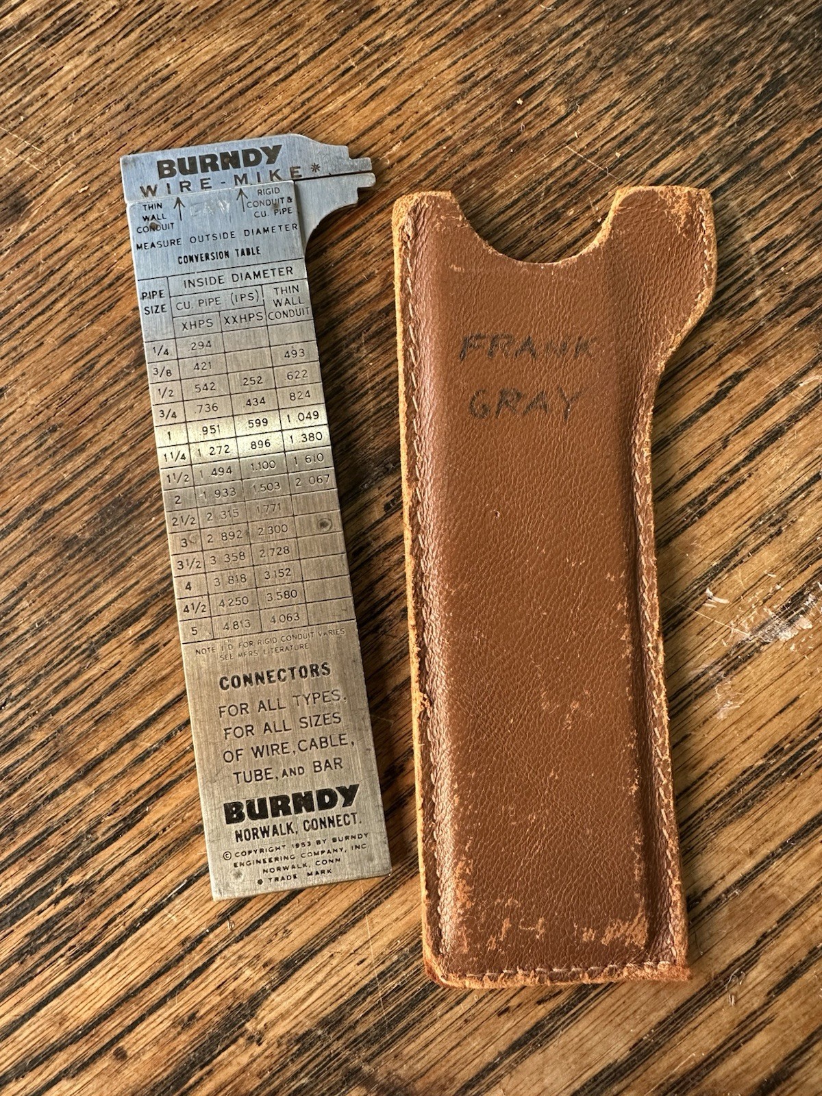 BURNDY Measuring Tools Stainless Steel WIRE-MIKE Electric Company USA