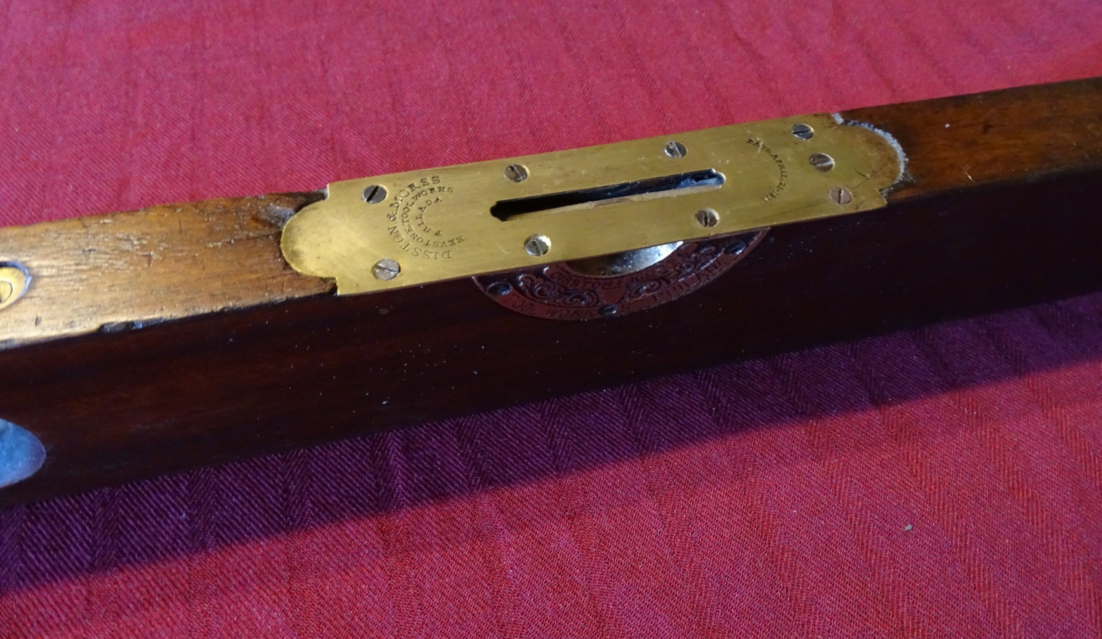Disston & Morss 28″ Adjust. Plumb & Level w/ Embossed Brass Level Surrounds #18