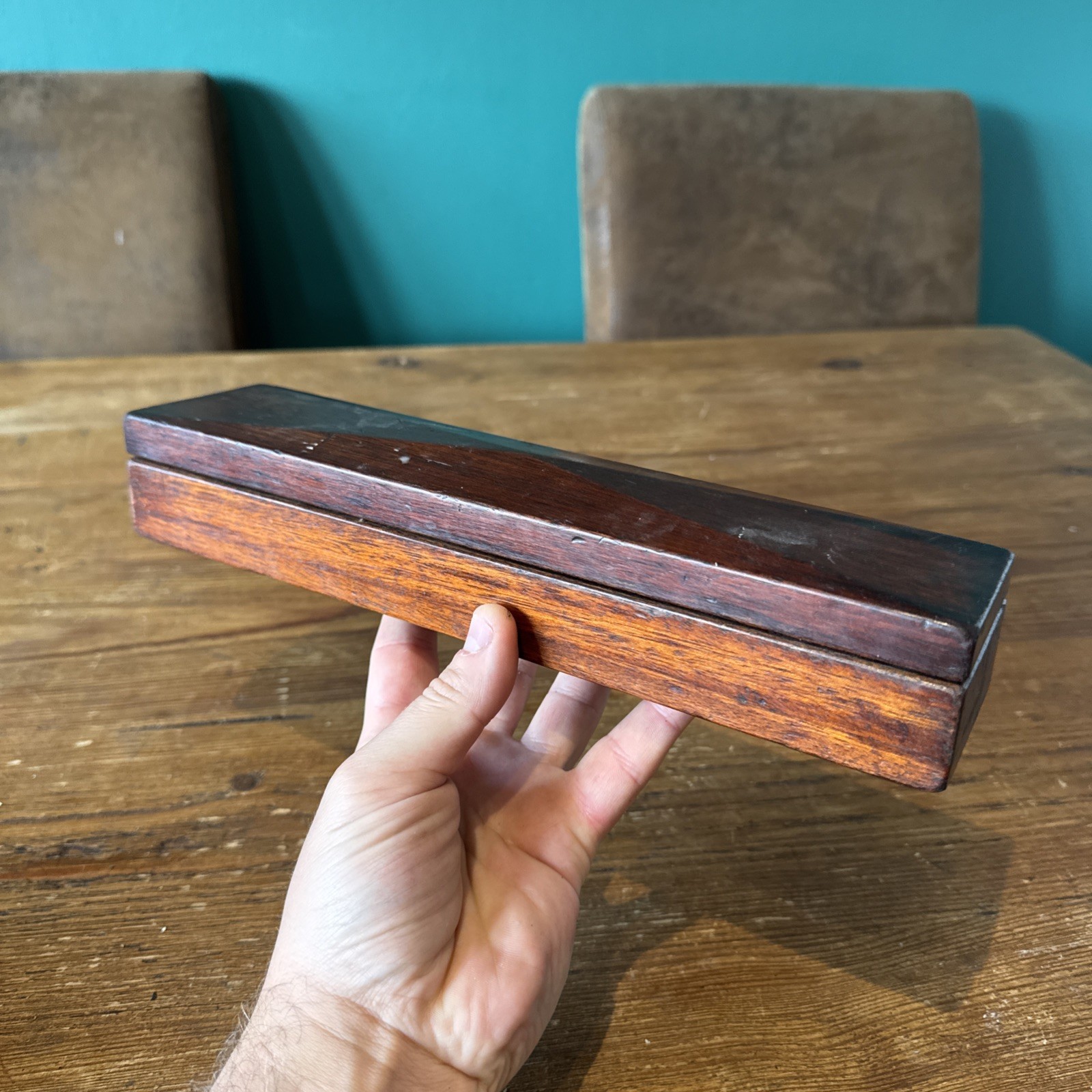 Vintage large Natural boxed Washita Oilstone / Sharpening Stone