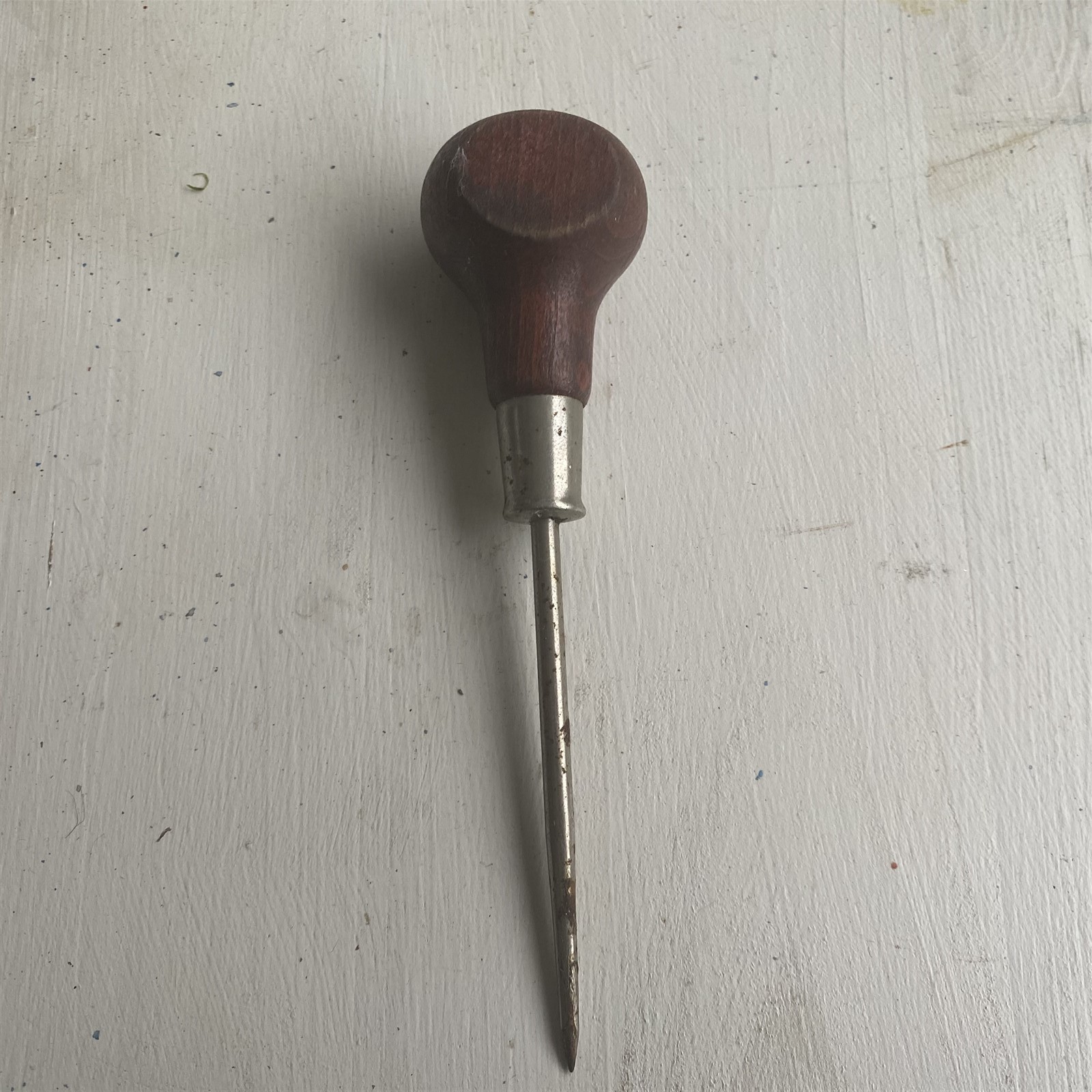 Vintage Stanley No. 61-122 Scratch Awl Wooden Handle Made In U.S.A. Hole Punch