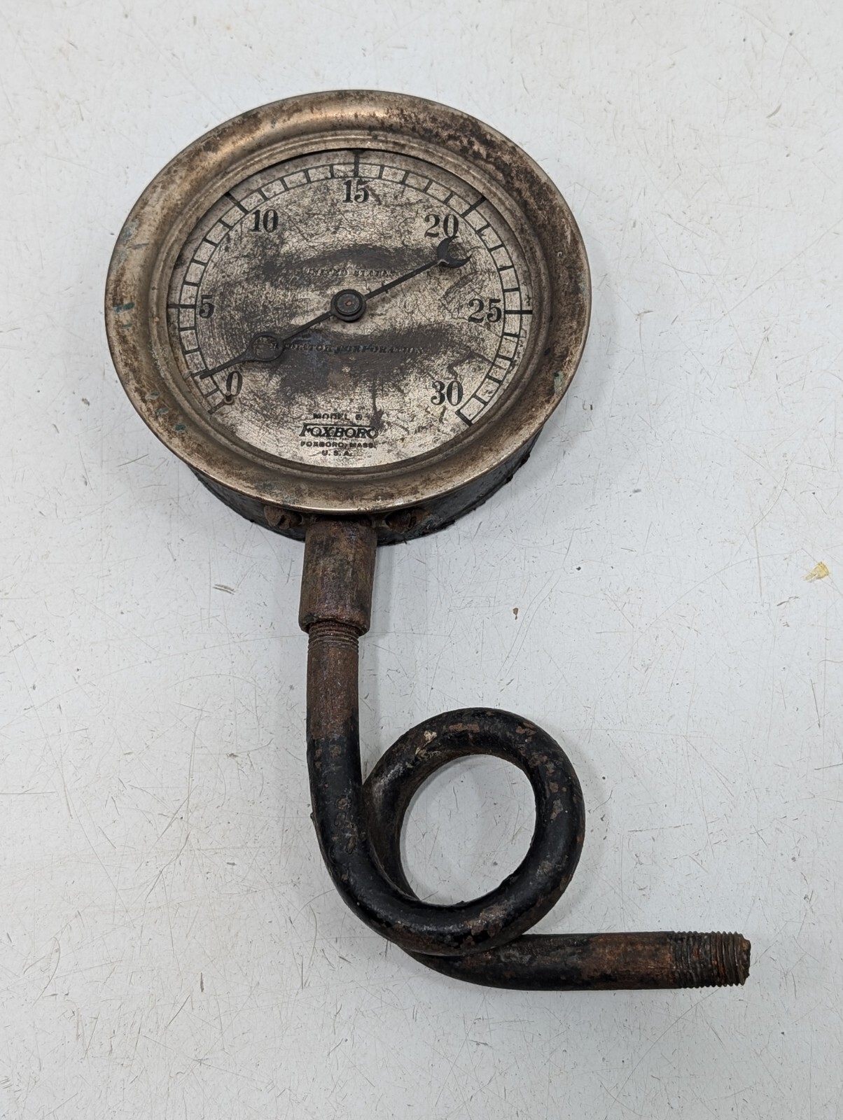Antique Steampunk Pressure Gauge Foxboro United States Radiator Corp Model B