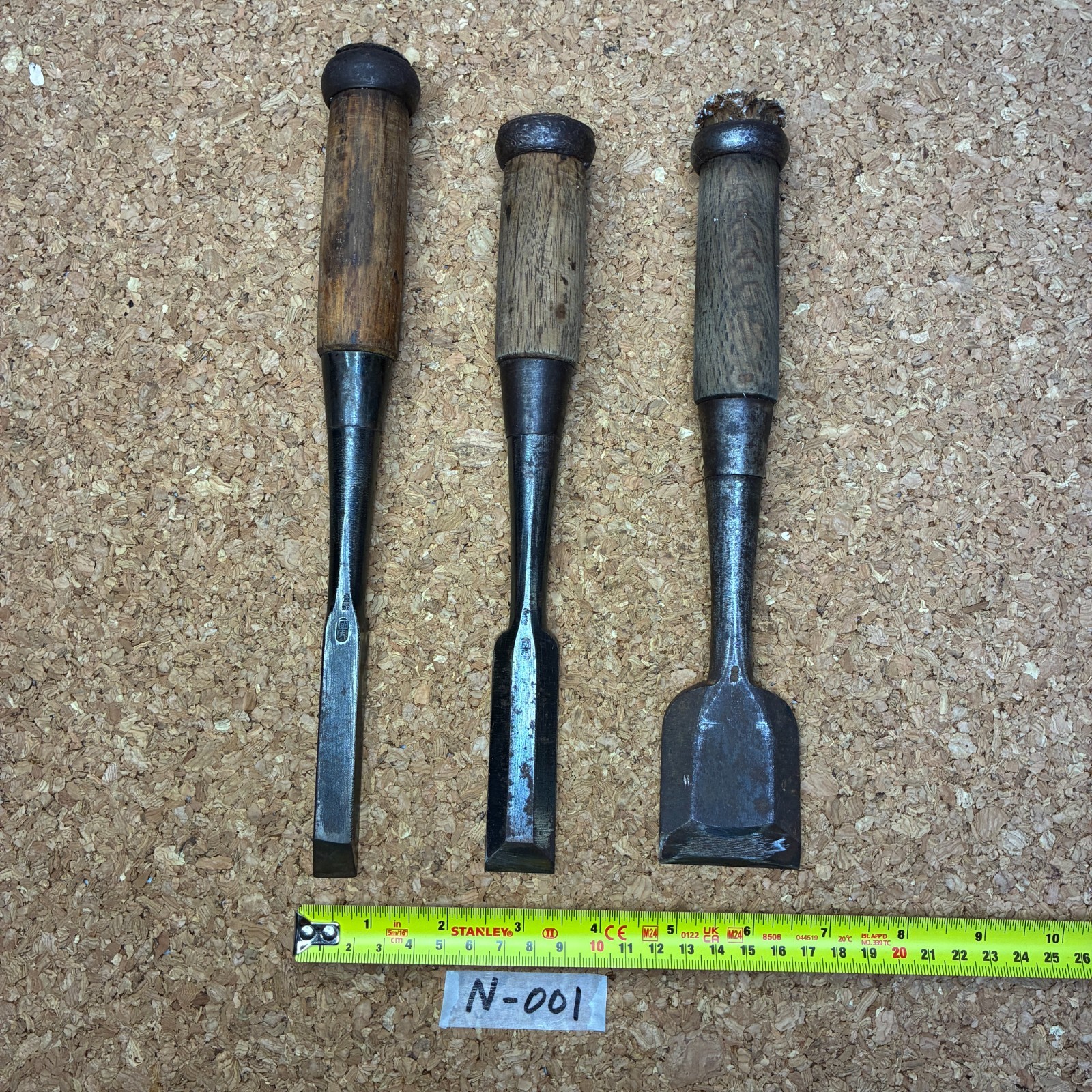 Japanese NOMI Chisel #N-001 , Set of 3 Carpenter Hand Tool Sculpture JAPAN,