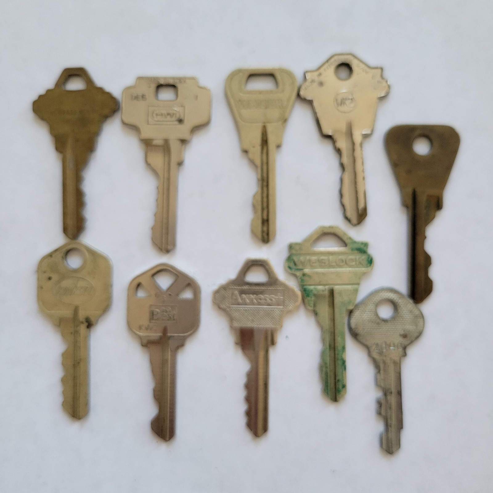Lot Of Vintage Keys, Miscellaneous Brands, House, Padlock, Cabinet, Some Flat