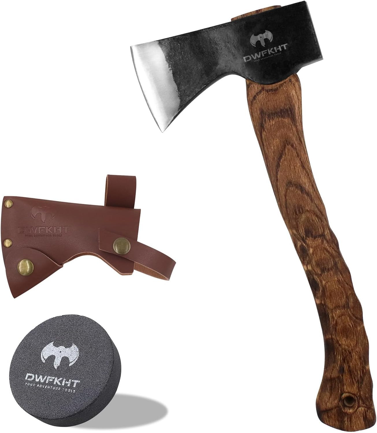 14.6″ Hatchet, Camping Axe with Sheath, Bushcraft Hatchet with 1065 Carbon Steel