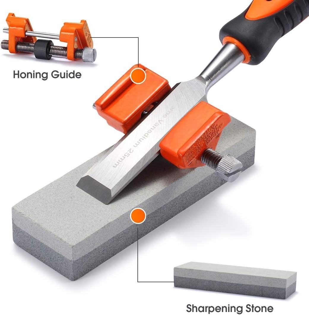 Complete Wood Chisel Kit: 10 Pieces, Including Pencils & Sharpening Tools