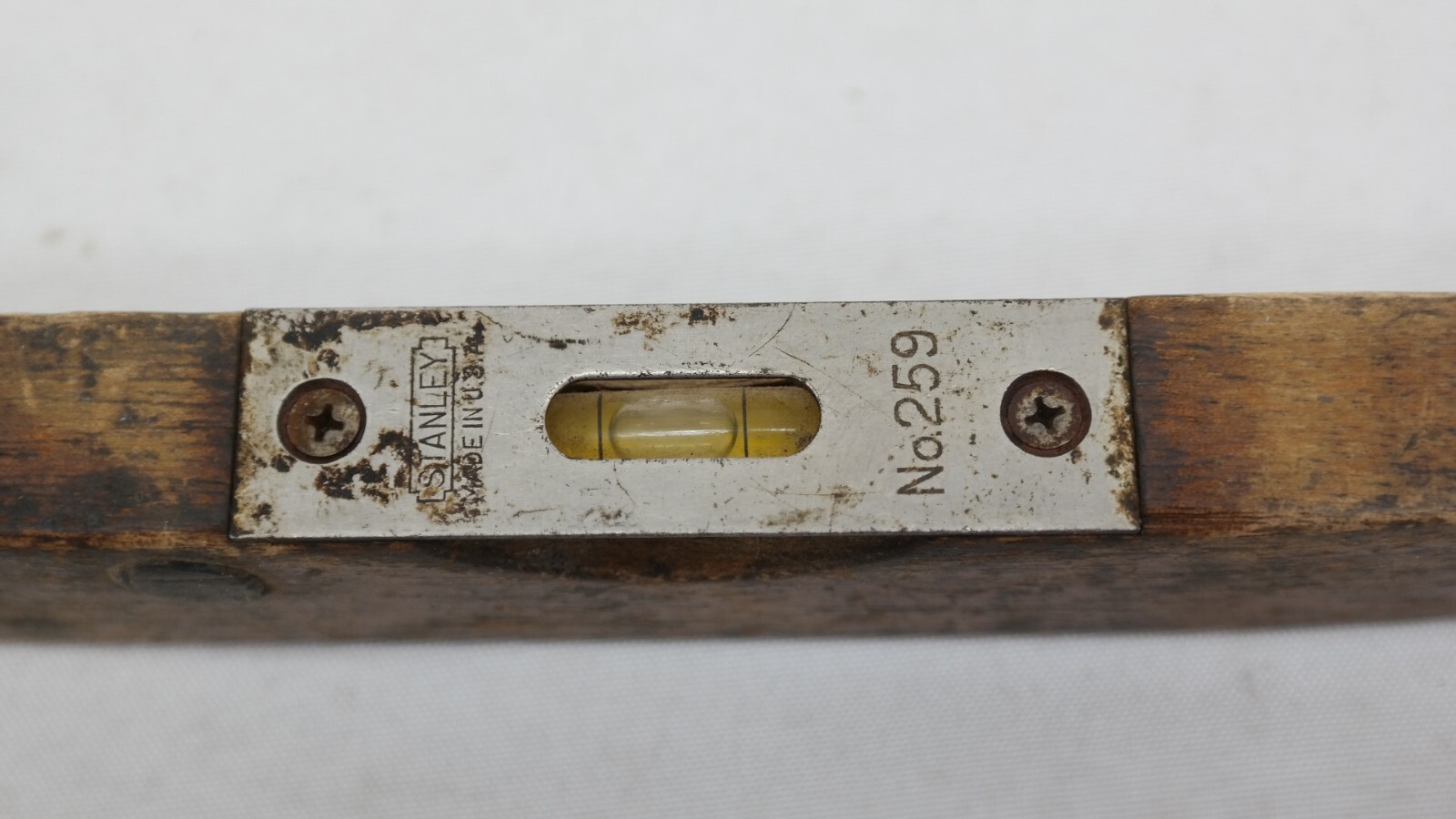 Stanley 9″ Torpedo Wooden Bubble Level No. 259 USA Bubbles Works TF