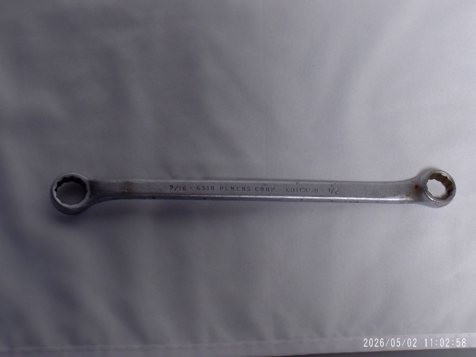 ‘Pre-Owned’ Vtg Penens Corp. Chicago 6318 Double Boxed end Wrench 9/16″ & 1/2″