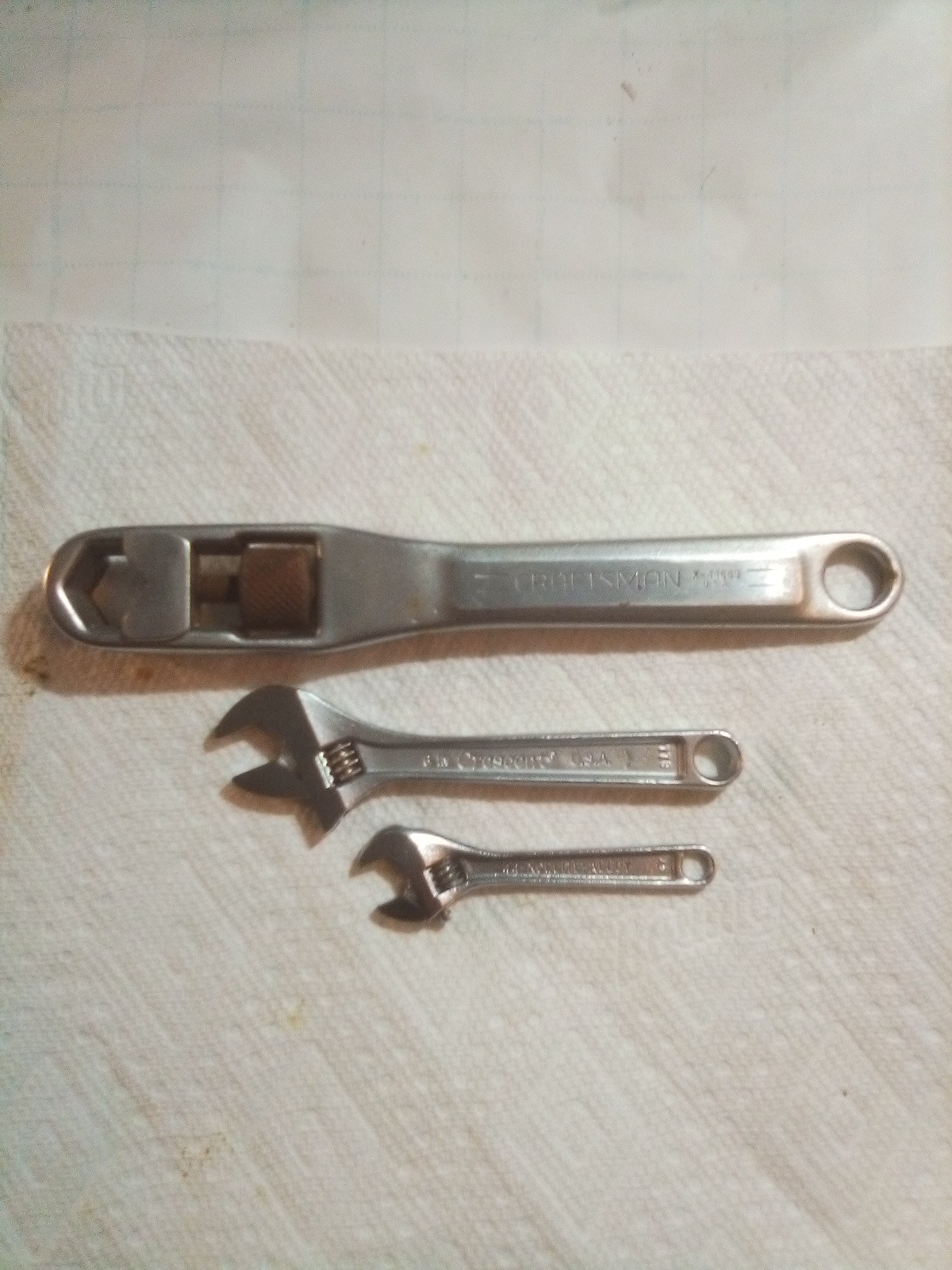 Rare Craftsman Crescent Xcelite Adjustable Wrench Set Made In USA Lot 995
