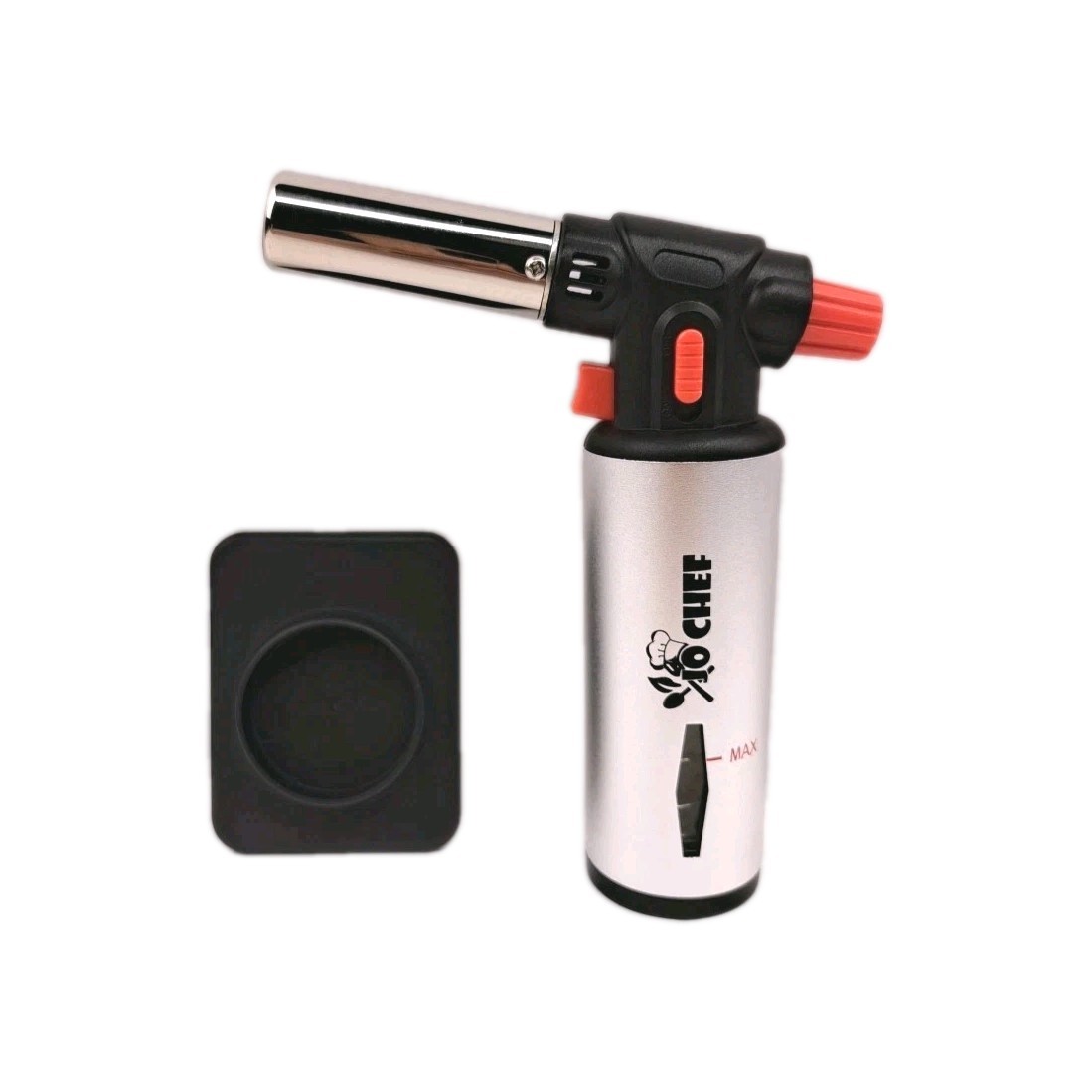 Jo Chef Superior Refillable Butane Kitchen Torch Adjustable Flame Fuel Gauge