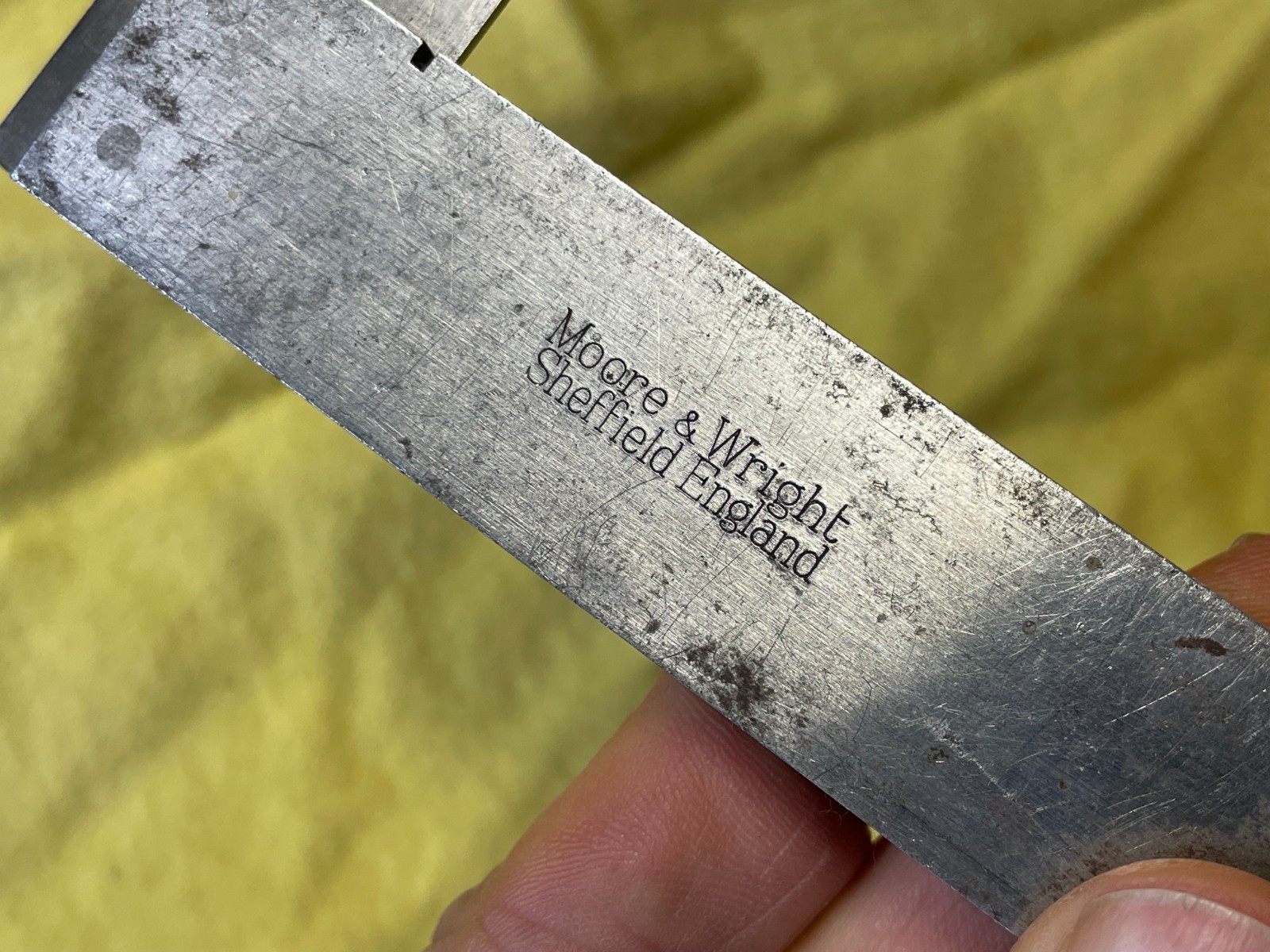 vintage Wright & Moore Sheffield England 4×7″ machinist steel square engineer