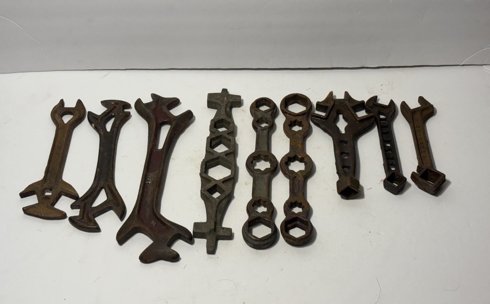 Lot Of 9 Antique Farm Implement Wrenches Multi Tractor Wrench Tool