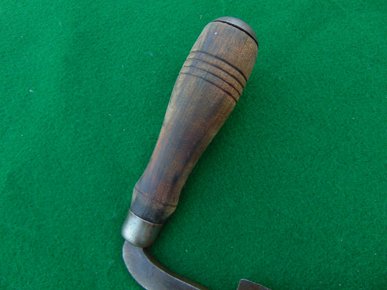 Antique 9″ BLADE Draw Shave Knife 15″ OA Makers Name Illegible Clean