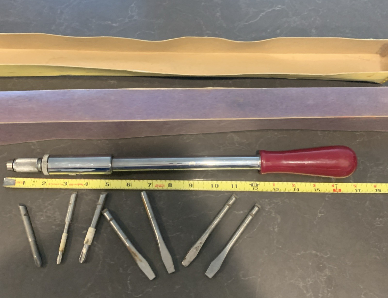 YANKEE NO. 131A Spiral Ratchet Screw Driver Excellent Condition W/Extra Bits Box