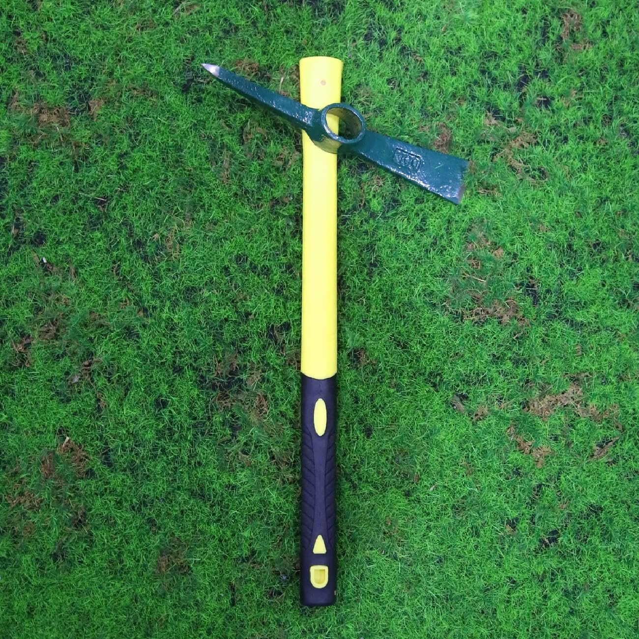 18Inch Pick Axe, Steel Forged Garden Pick, Premium Mattock Hoe with Fiberglass H