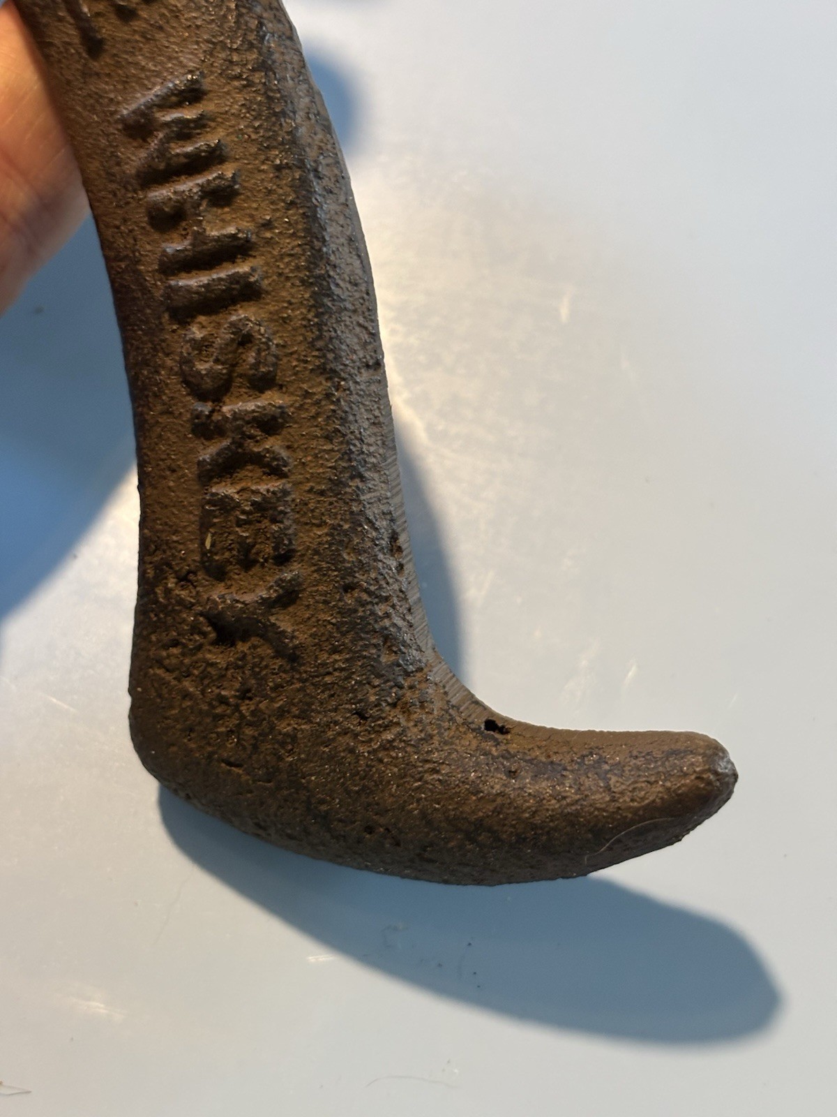 Old 1901 Carrie Nation hatchet/Stove Tool/Cast Iron Ad Prohibition Message