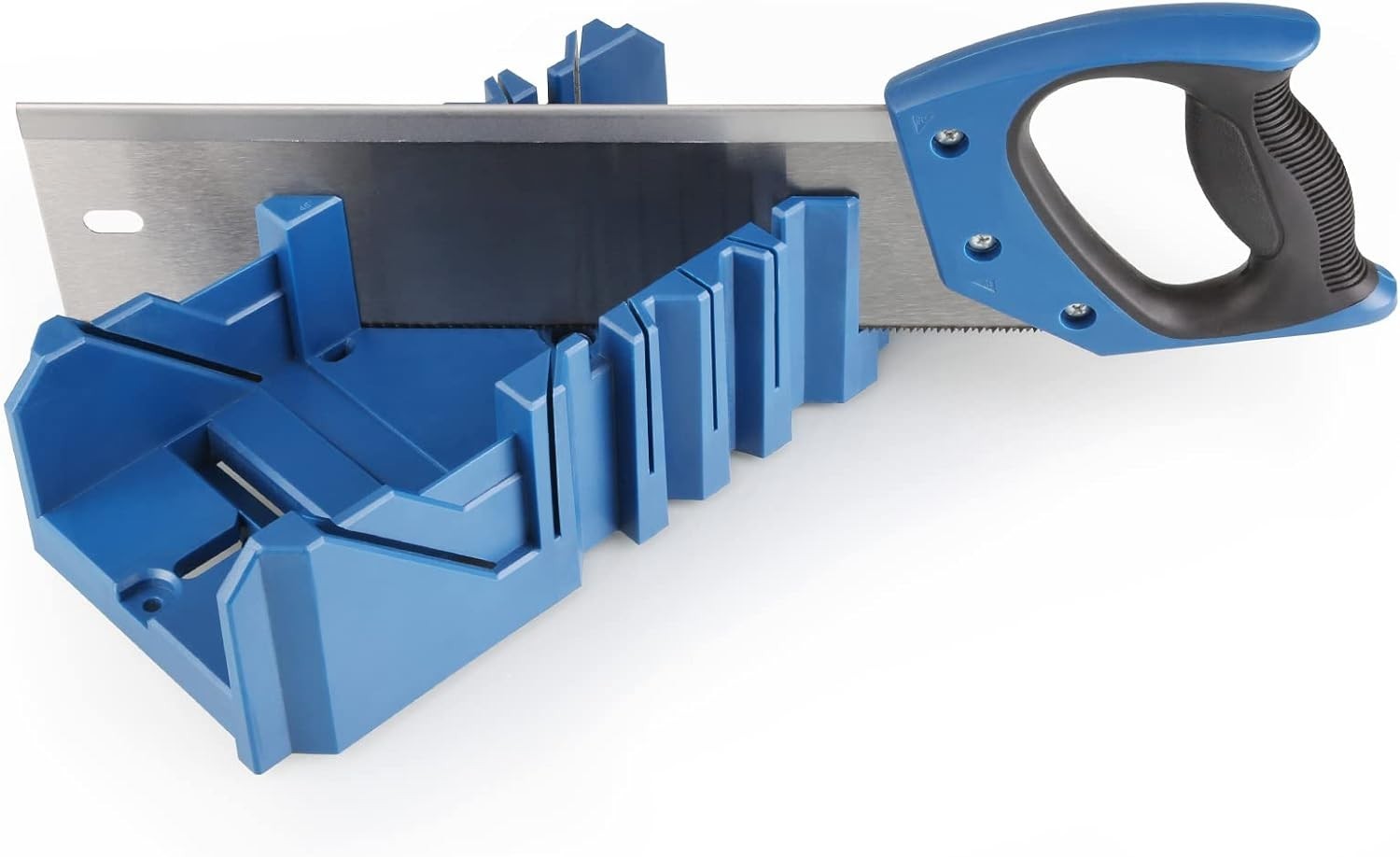 Versatile 14-Inch Mitre Box with Adjustable Angles & Hand Saw for Woodworking