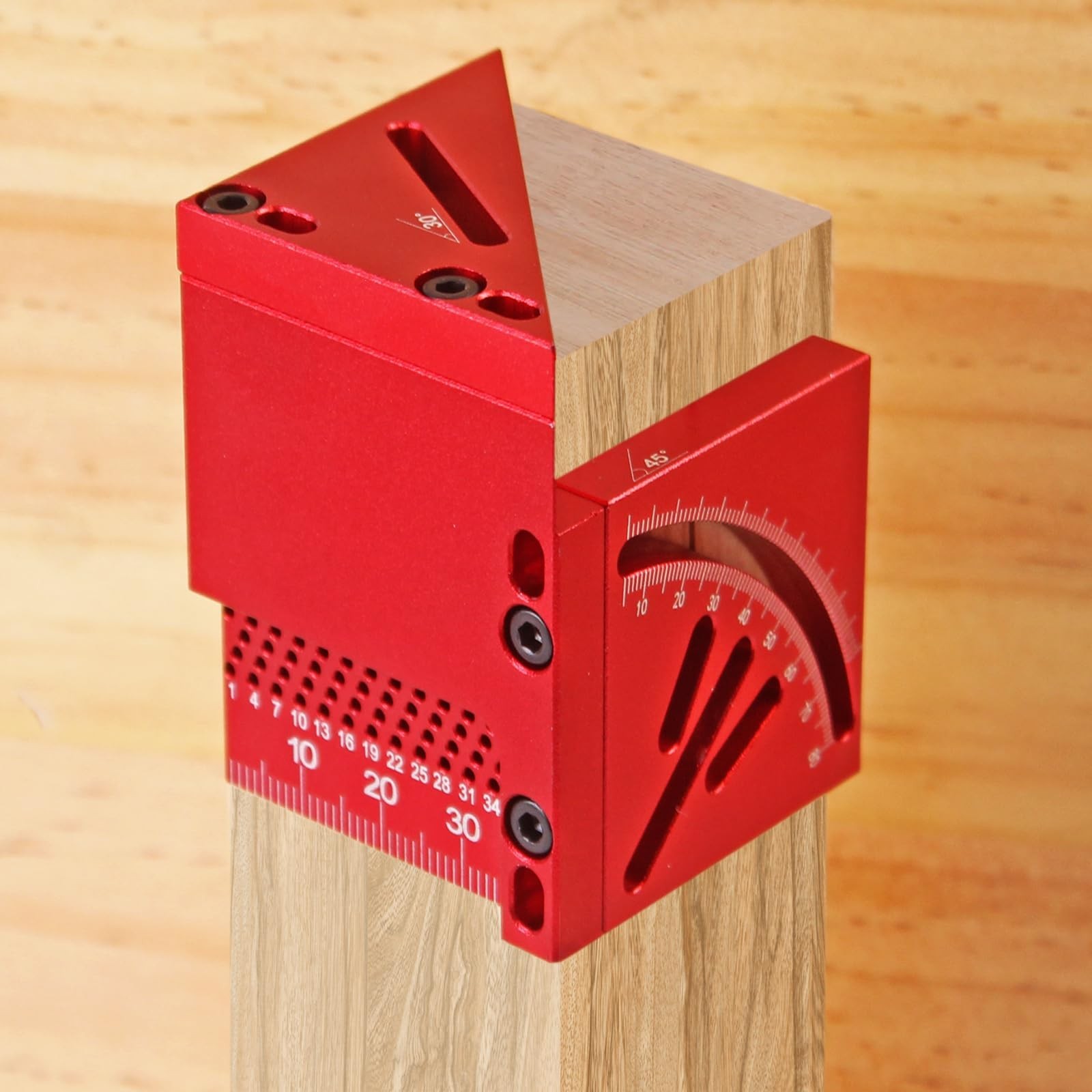 45/90 Degree Aluminum Alloy Woodworking Square Protractor, Multi Angle Measur…