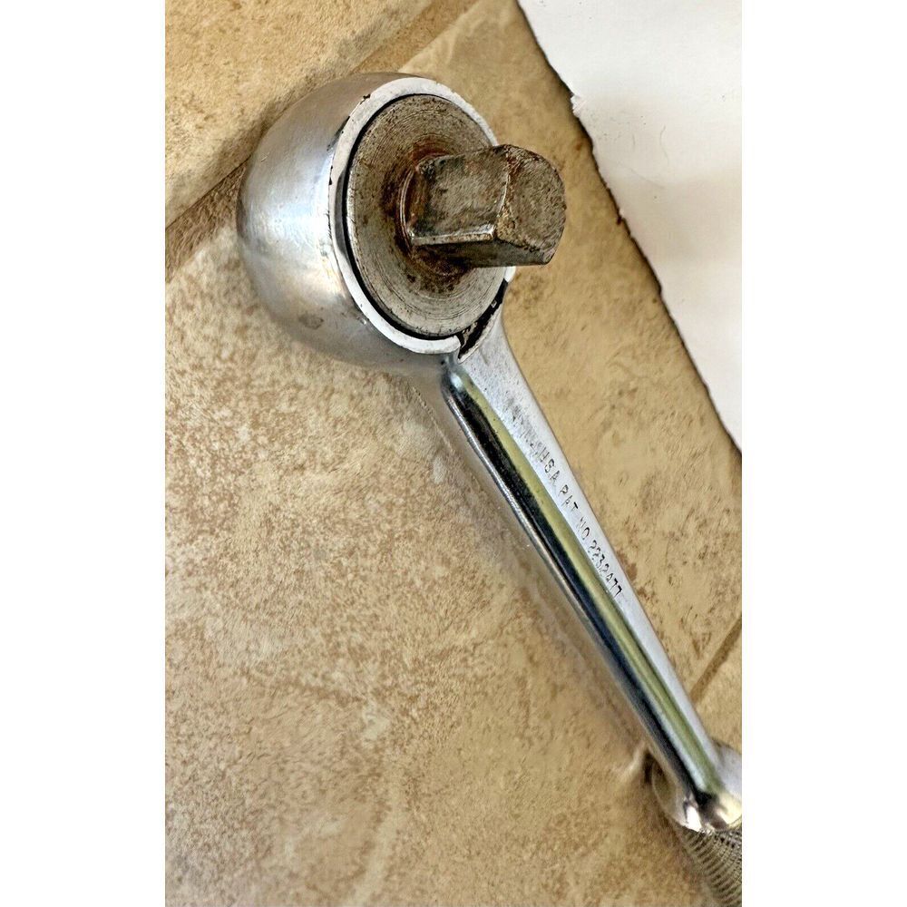 S-K Tools Chrome 1/2″ Dr Ratchet # 42470 USA 10″Long Knurled Handle