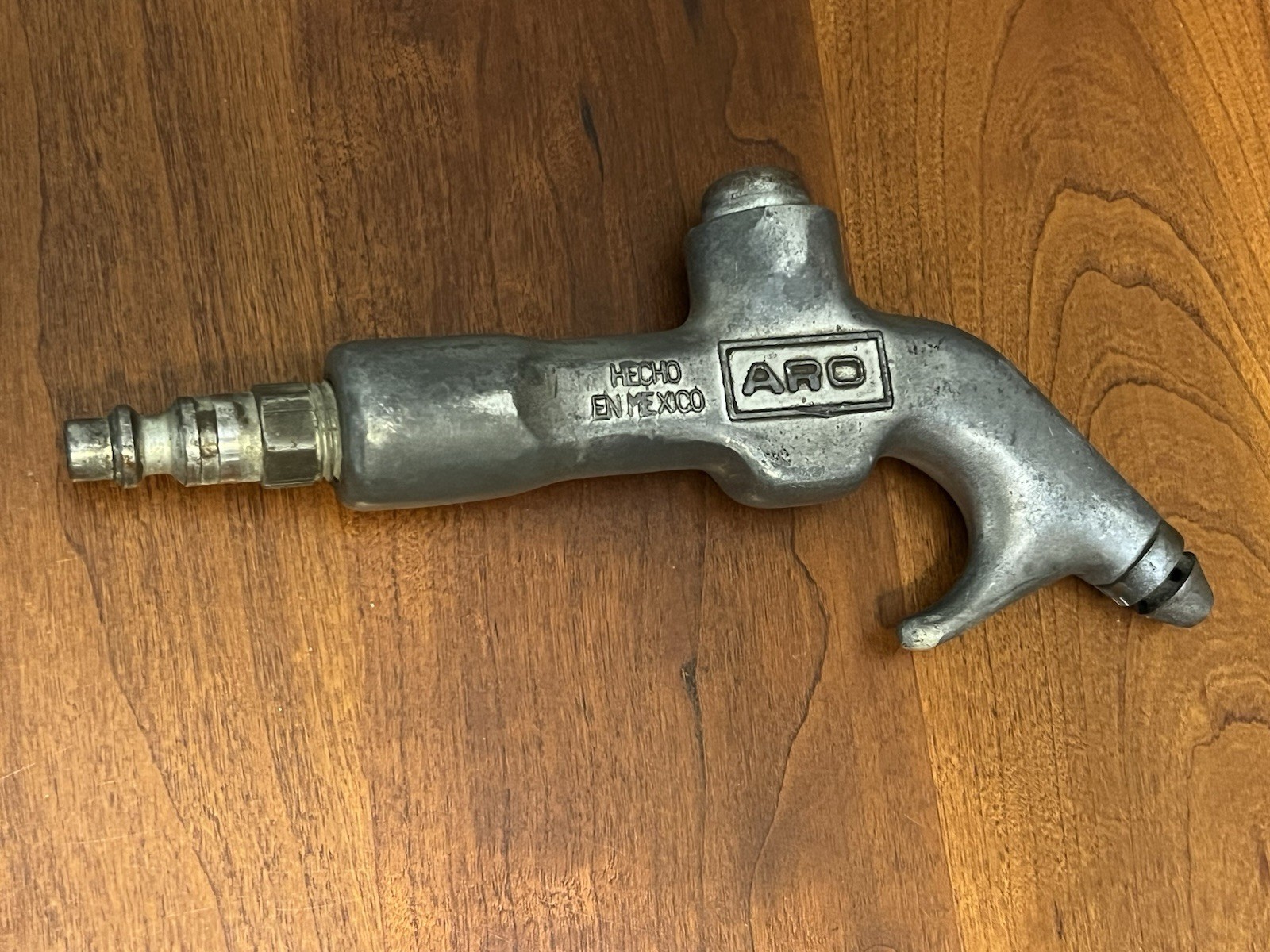 Vintage ARO 7444-J Blow Gun Air Nozzle 100 PSI in 20 PSI Out Silver Tone Mexico