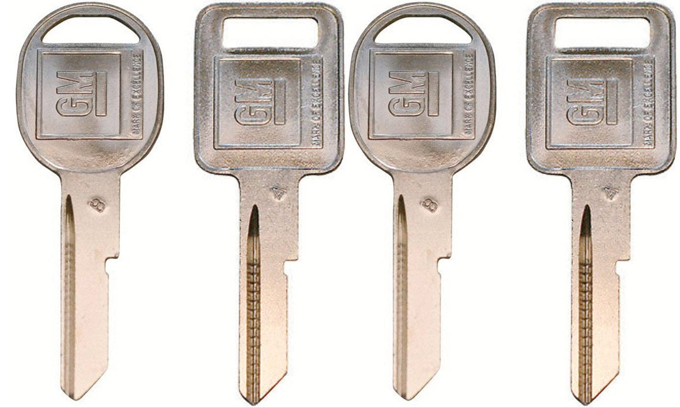 4 Keys Set – New GM Logo OEMA Ignition +B Doors/Trunk Key Blanks Uncut