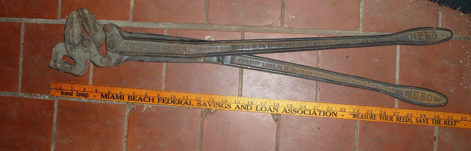 Vintage American Chain & Cable Weed 711 TRUCK PLIER 30″ Cast Iron Original