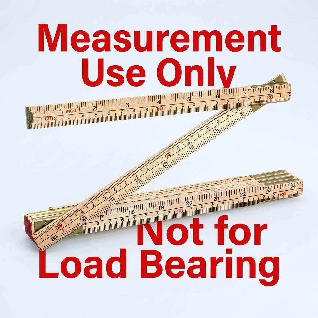 6 FT 6 Inch Folding Wooden Ruler Birch Wood with Metric and Imperial Measurem…