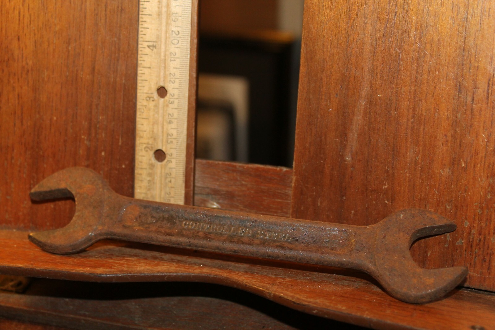 Antique USA Drop Forged Controlled Steel Open Ended Wrench 3/4″ & 7/8″