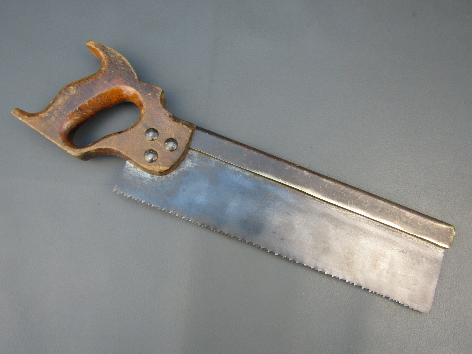 Vintage 12″ brass backed tenon saw old tool by Trojan