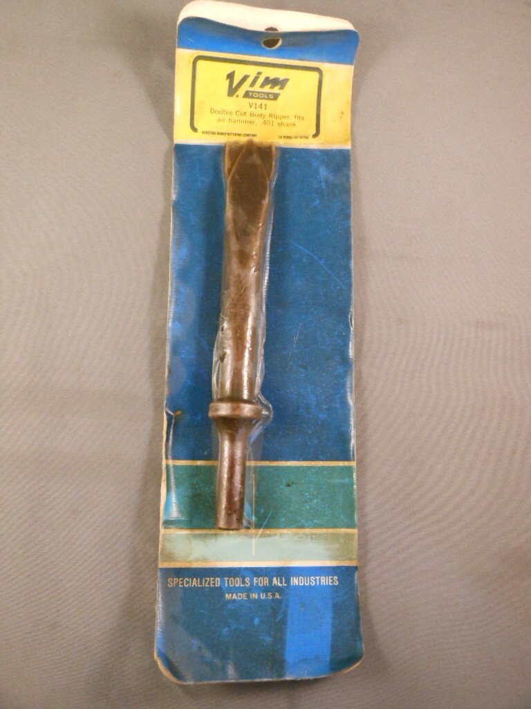 Vtg NOS VIM Tools USA V141 Double Cut Body Ripper Air Hammer Bit .401 Shank Rare