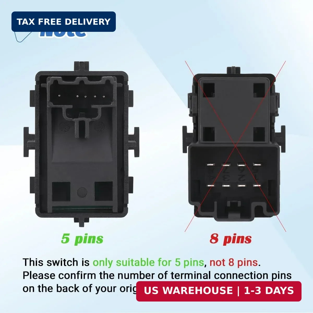 Passenger Power Window Switch for 2015-2020 Ford F-150 SW7340 5 Pins | Compatibl