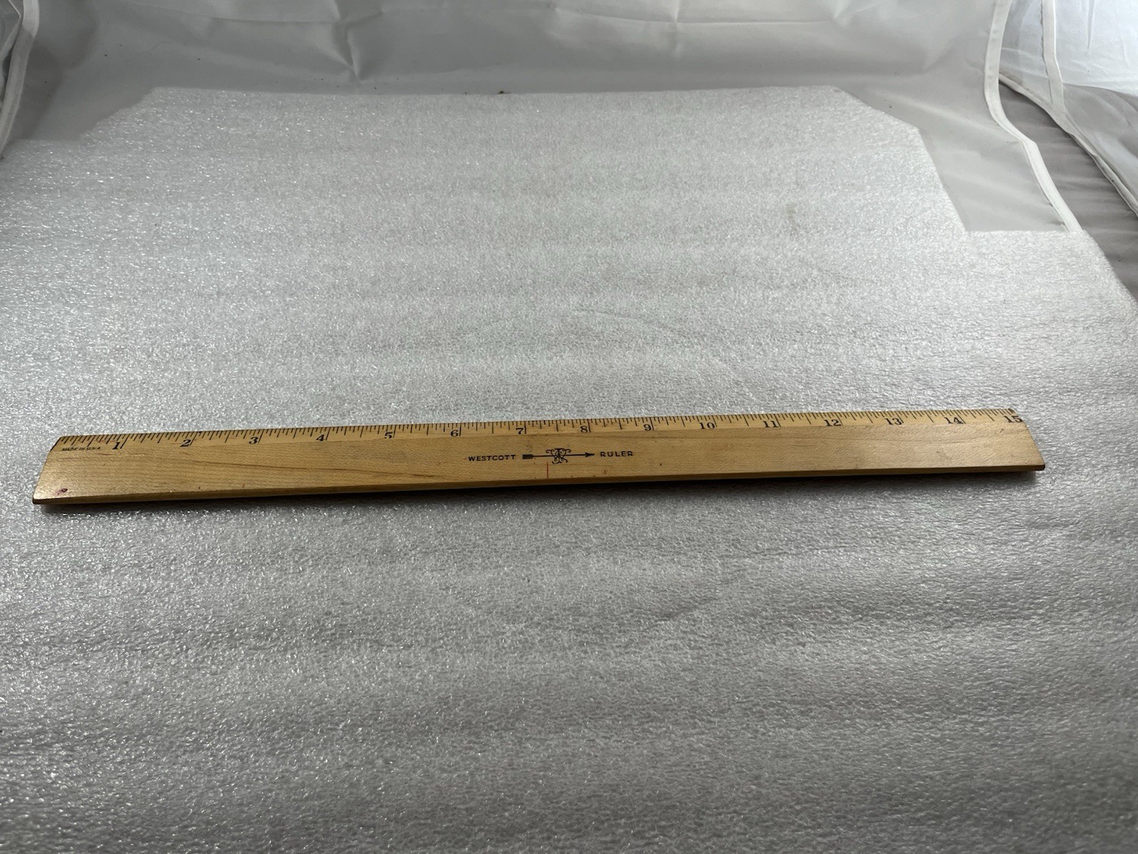 Westcott 15″ Wooden Ruler with Metal Edge Made In USA Vintage