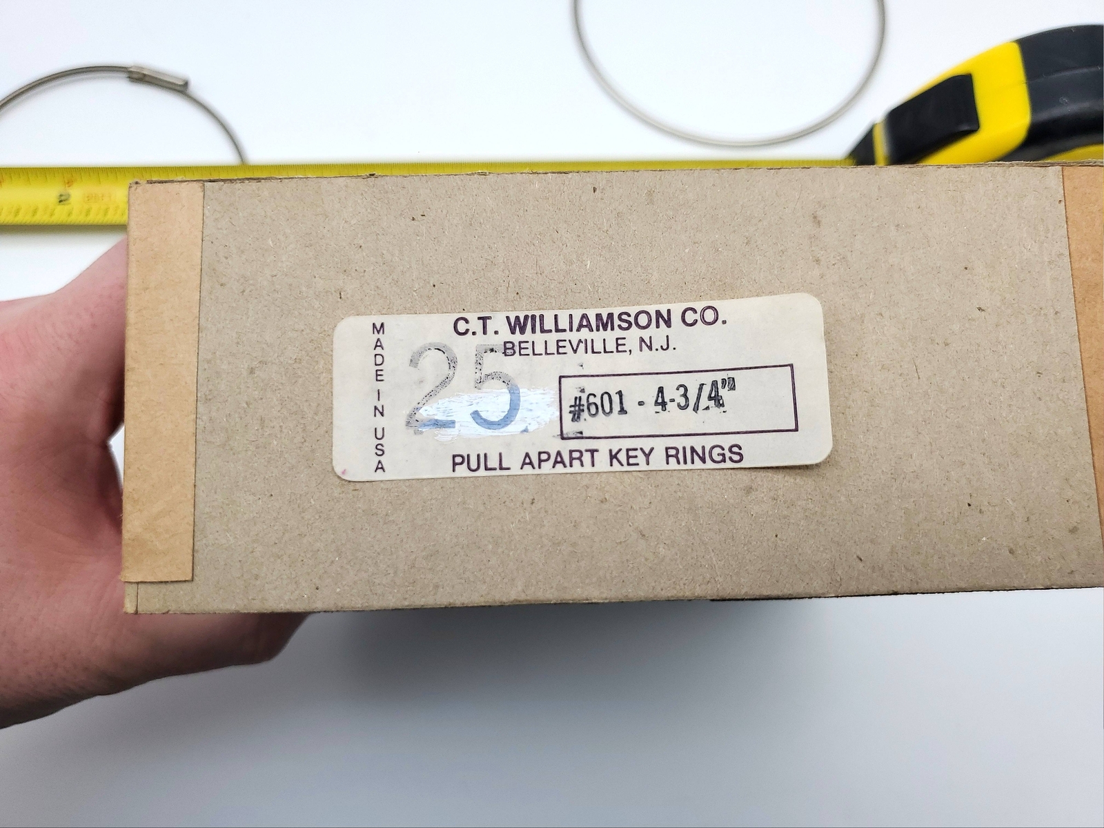 2x CT Williamson Pull Apart Keyring 4-3/4″ Diameter #601 Belleville NJ NOS